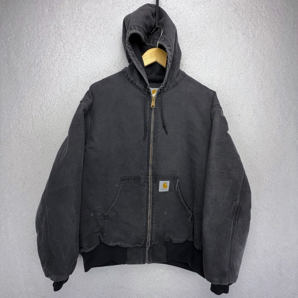Carhartt Sandstone Active Jacket Thermal Lined Mens 2XL J03 BLK Faded Black